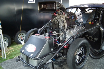 Nigel Dixon. 2006 Falcon is powered by PSI supercharger siting on top of a TFX billet Hemi. [Photo by: Ralph Smith]